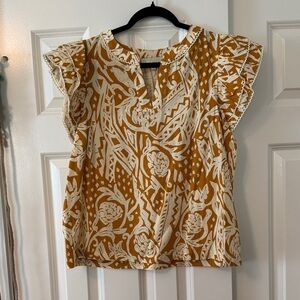 Pinch Mustard and White Floral Blouse